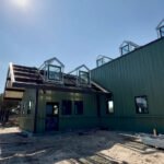 Construction on the barn office continues in February