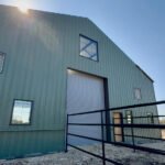 Construction on the giraffe barn nears completion in February