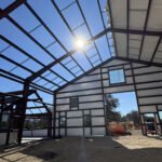 Building the roof of the giraffe barn and siding in early January